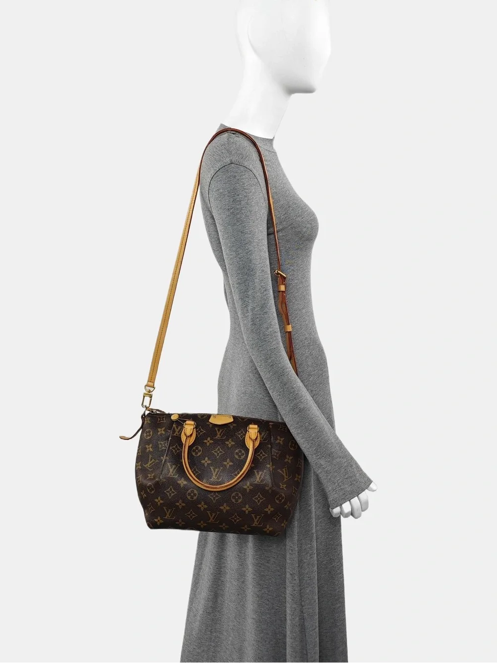 ♥️Louis Vuitton Turenne MM Monogram Canvas Satchel in Brown and Tan Leather♥️